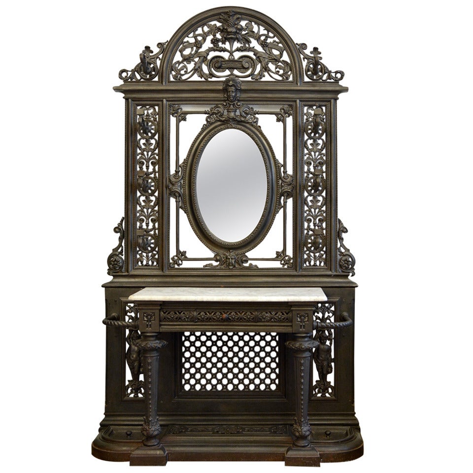 Victorian Cast Iron Hall Stand