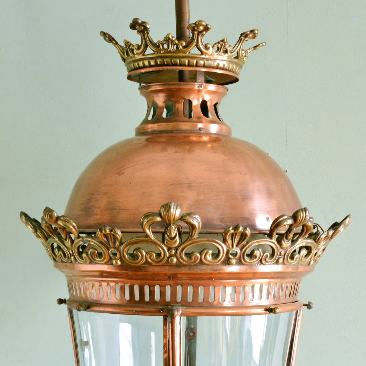 Late Victorian 19th Century Copper and Brass Lantern