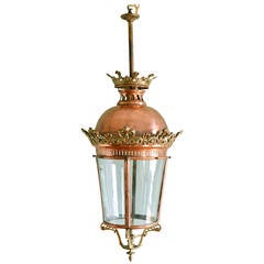 Antique 19th Century Copper and Brass Lantern