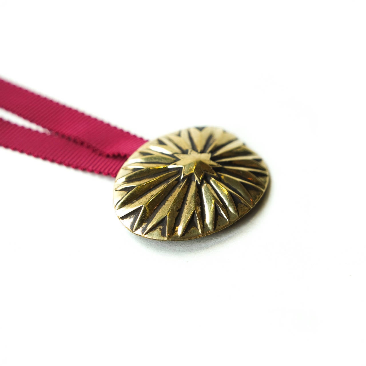 19th Century British Indian Army Belt Plate Necklace Depicting a Starburst
