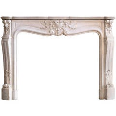 Vintage Louis XV Style Marble Chimneypiece