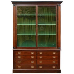 Antique Mahogany Glazed Bookcase
