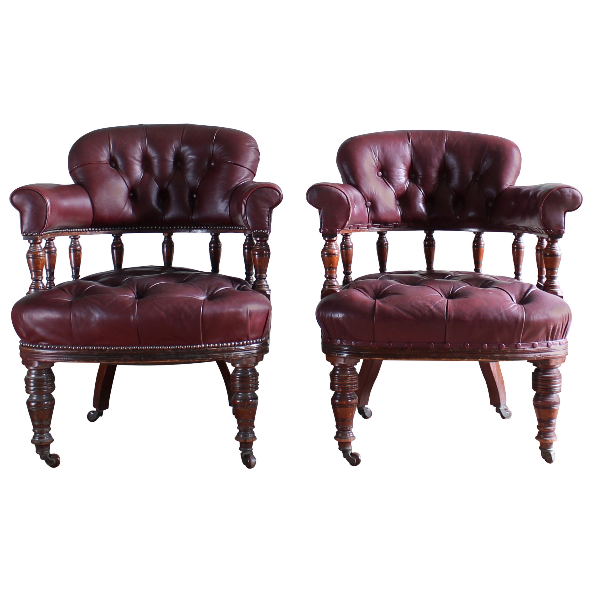 A Victorian Leather Club Chair