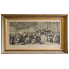 Antique William Powell Frith "The Railway Station" Print