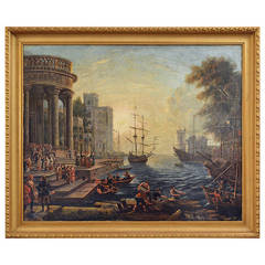 "Seaport with the Embarkation of Saint Ursula" Painting