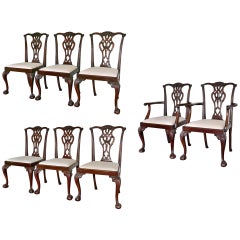 Set of eight George III style dining chairs