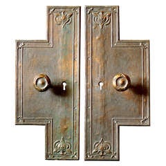 Vintage Pair of Art Nouveau Style Bronze Mortices