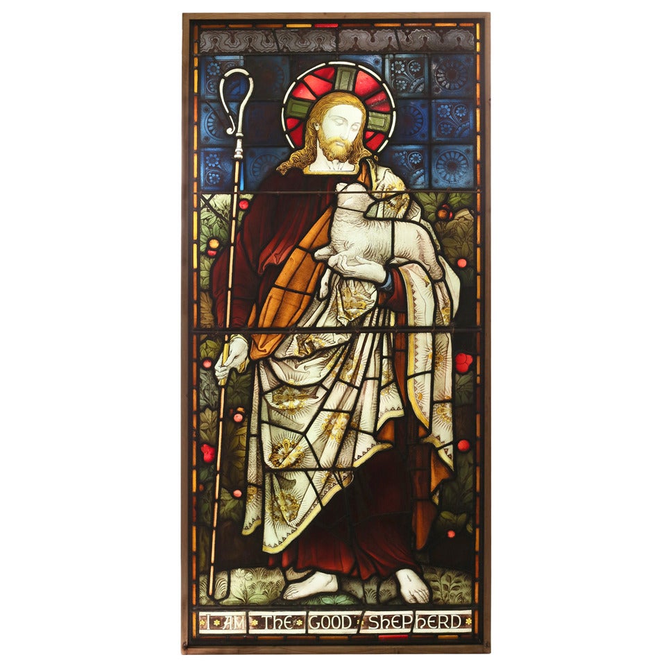 "The Good Shepherd" Stained Glass Window, circa 1890