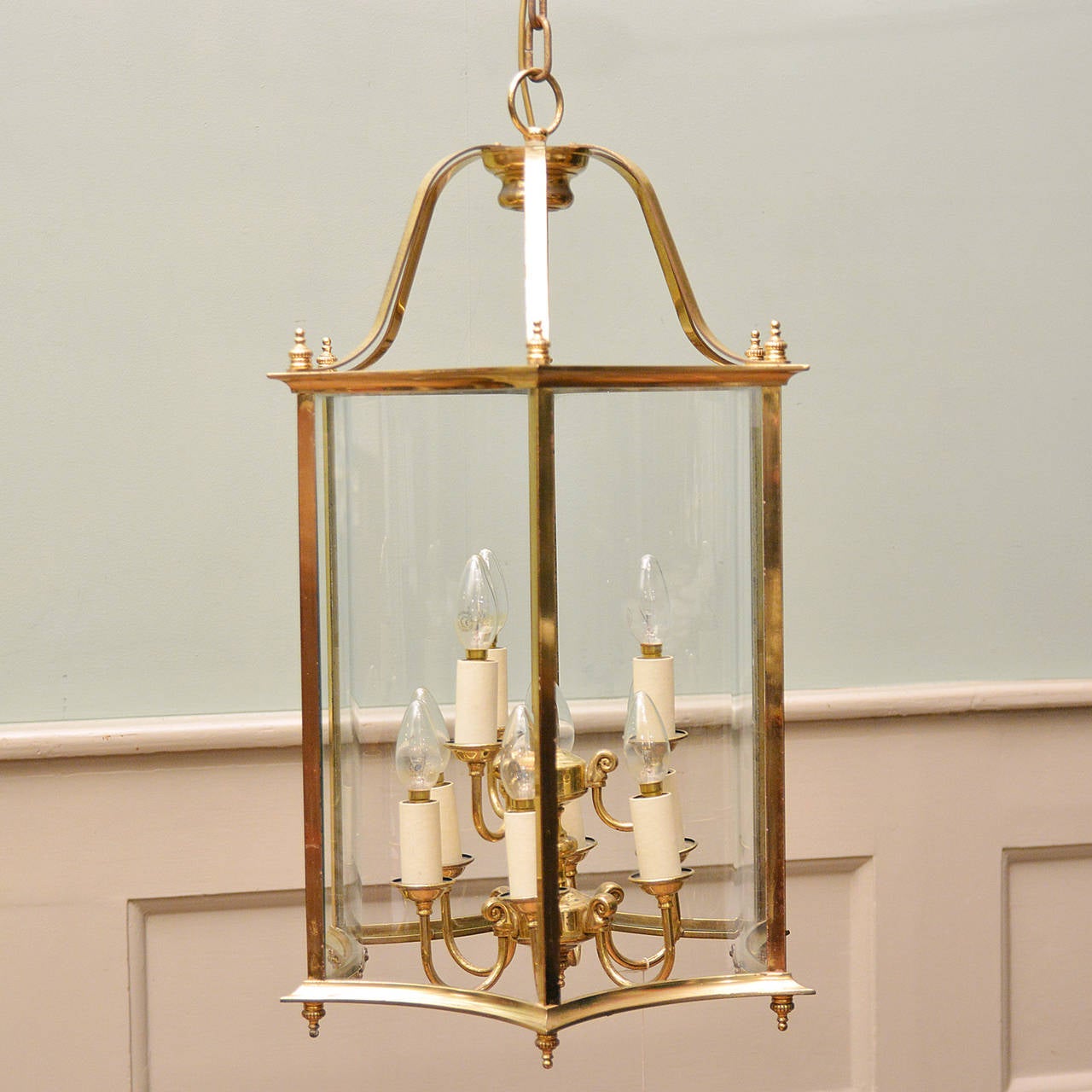 Brass Hall Lantern In Good Condition In London, GB