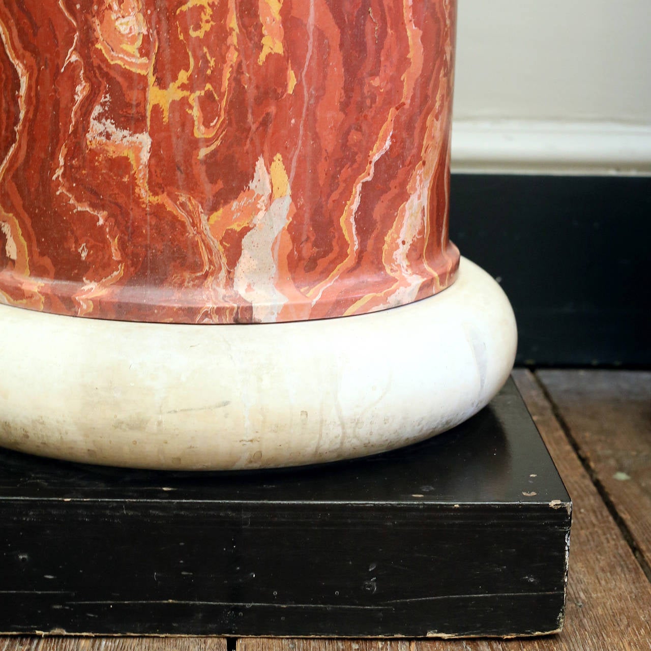 British Pair of Red Onyx Scagliola Pedestals