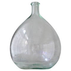 Large Hand-Blown Clear Glass Jug