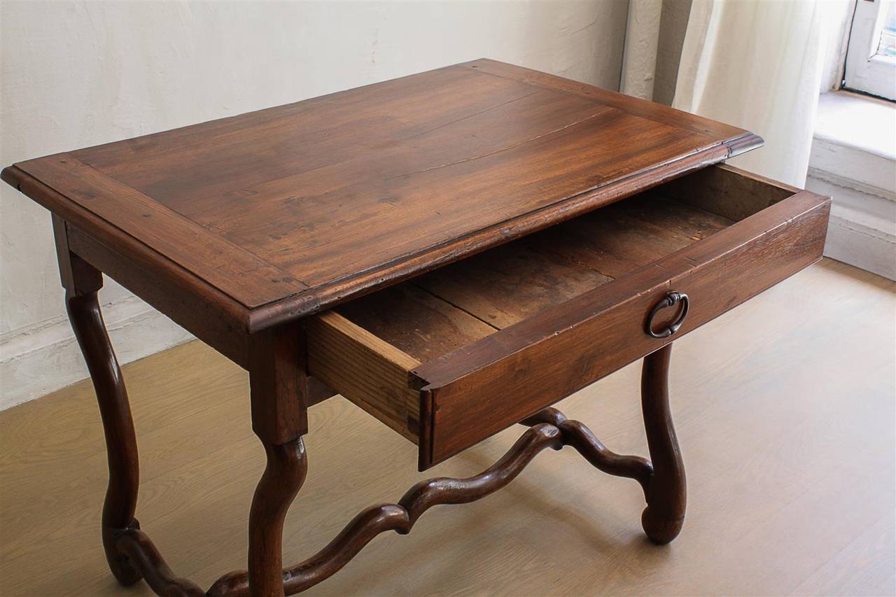 Rare French Os de Mouton Walnut Table or Console, 19th Century In Excellent Condition In New York, NY