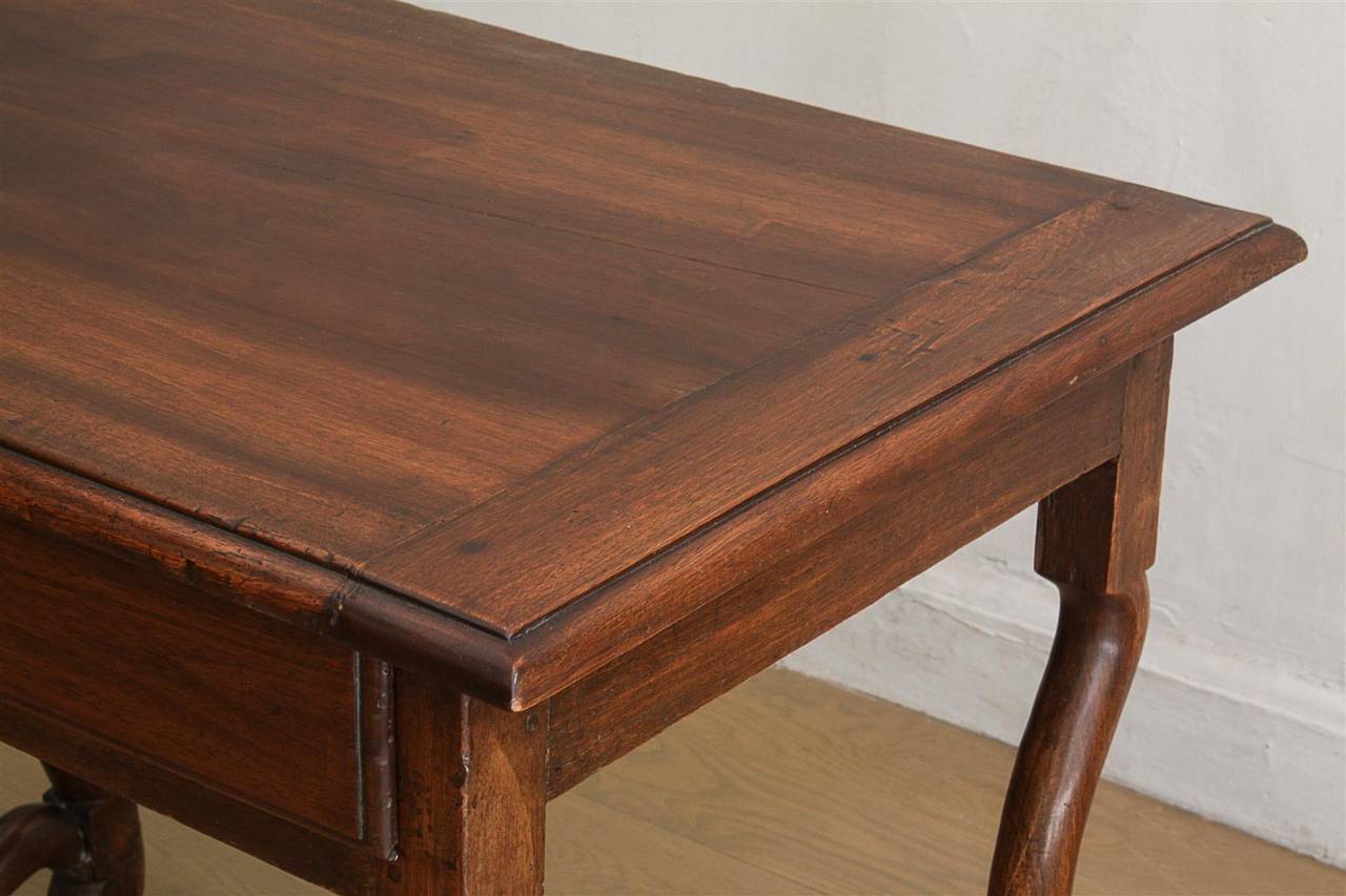 Rare French Os de Mouton Walnut Table or Console, 19th Century 3
