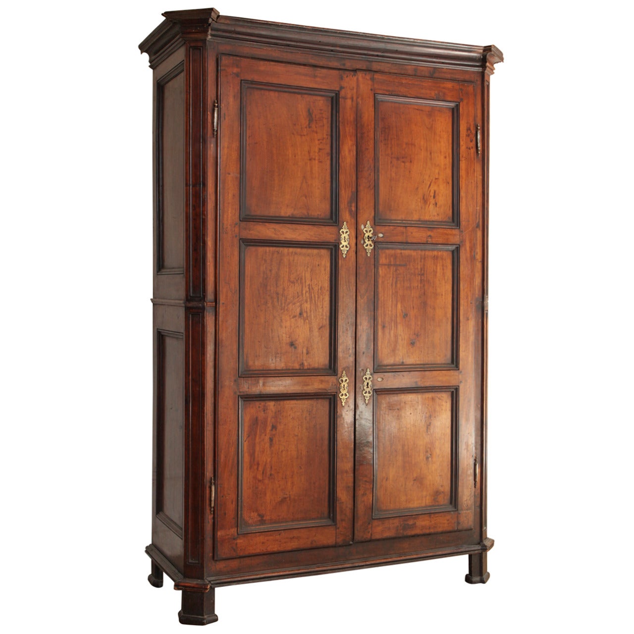 French Walnut Wardrobe Large Armoire, 19th Century For Sale