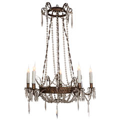 Early 19th Century Italian Tôle and Crystal Chandelier 7