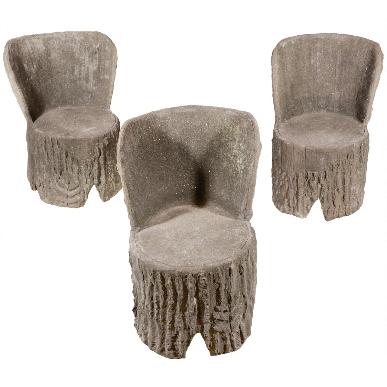 Set of Three Faux Bois Chairs