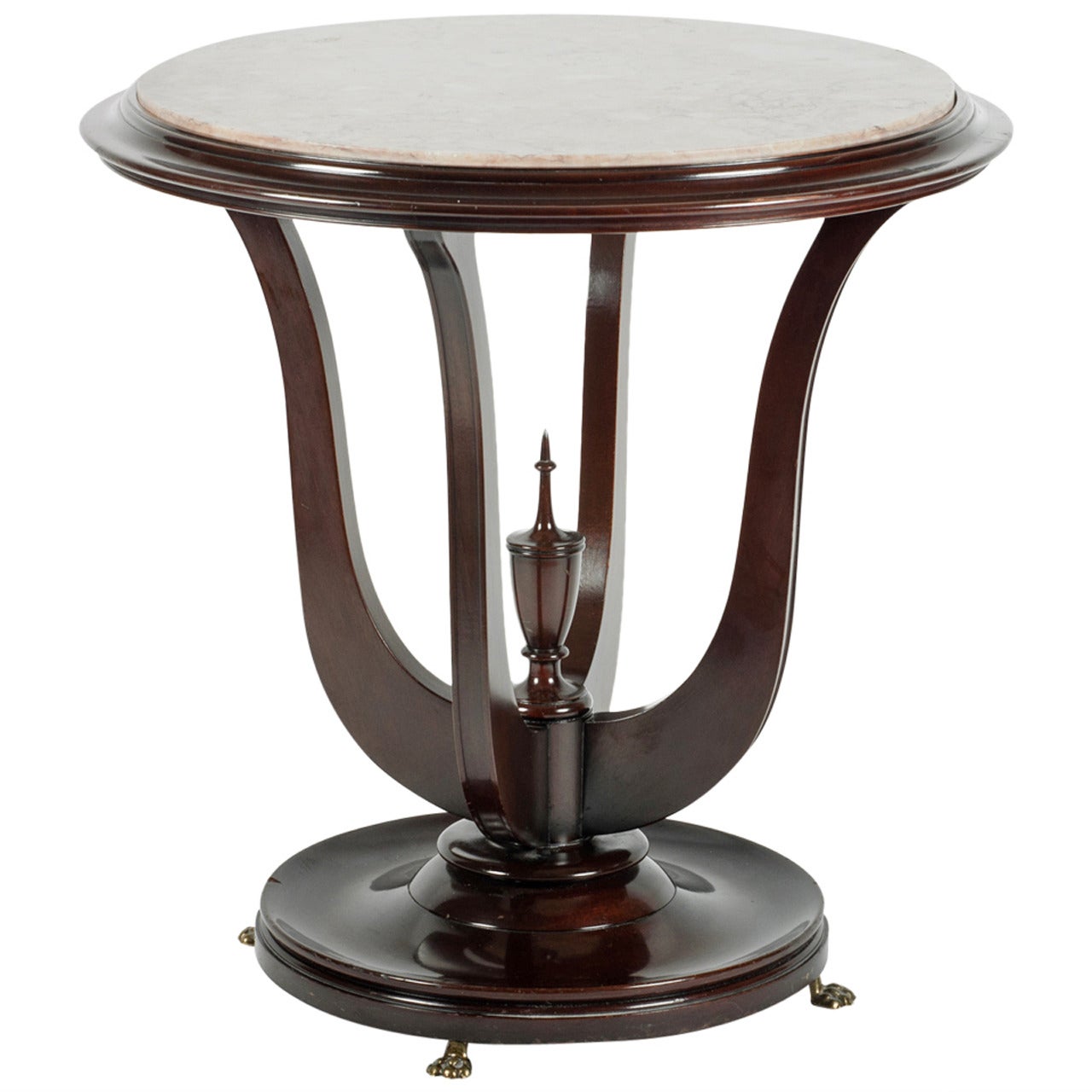 Marble-Top Table with Urn Finial in Base