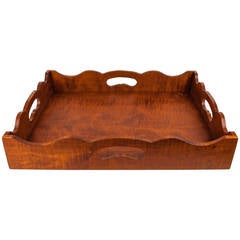 Antique Burl Wood Tray