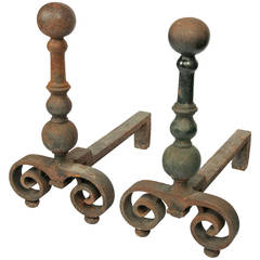 Antique Wrought Andirons