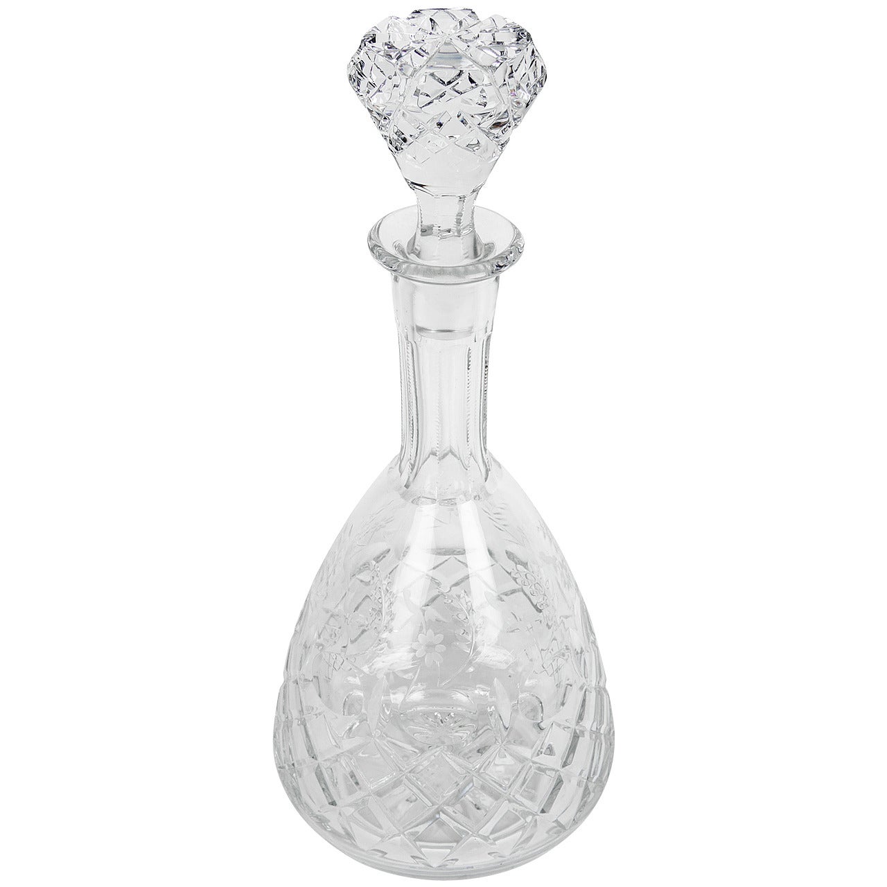 Antique French Crystal Cut Decanter