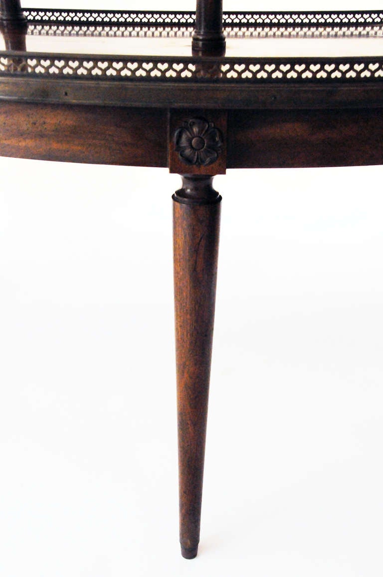 Pair of Two-Tier Walnut Demilunes 1