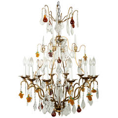 Crystal Chandelier with Fruit Shaped and Teardrop Crystal