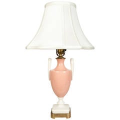 Vintage Porcelain Lamp with Brass Accent