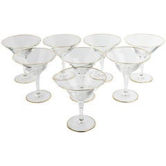 Antique Stamped French Crystal Drink Glasses