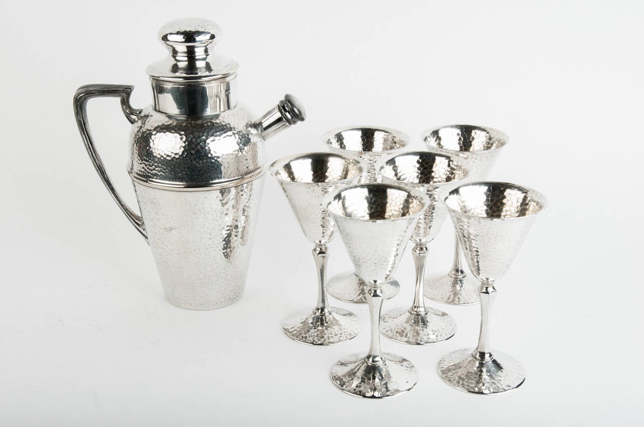 Vintage Hammered Cocktail Set