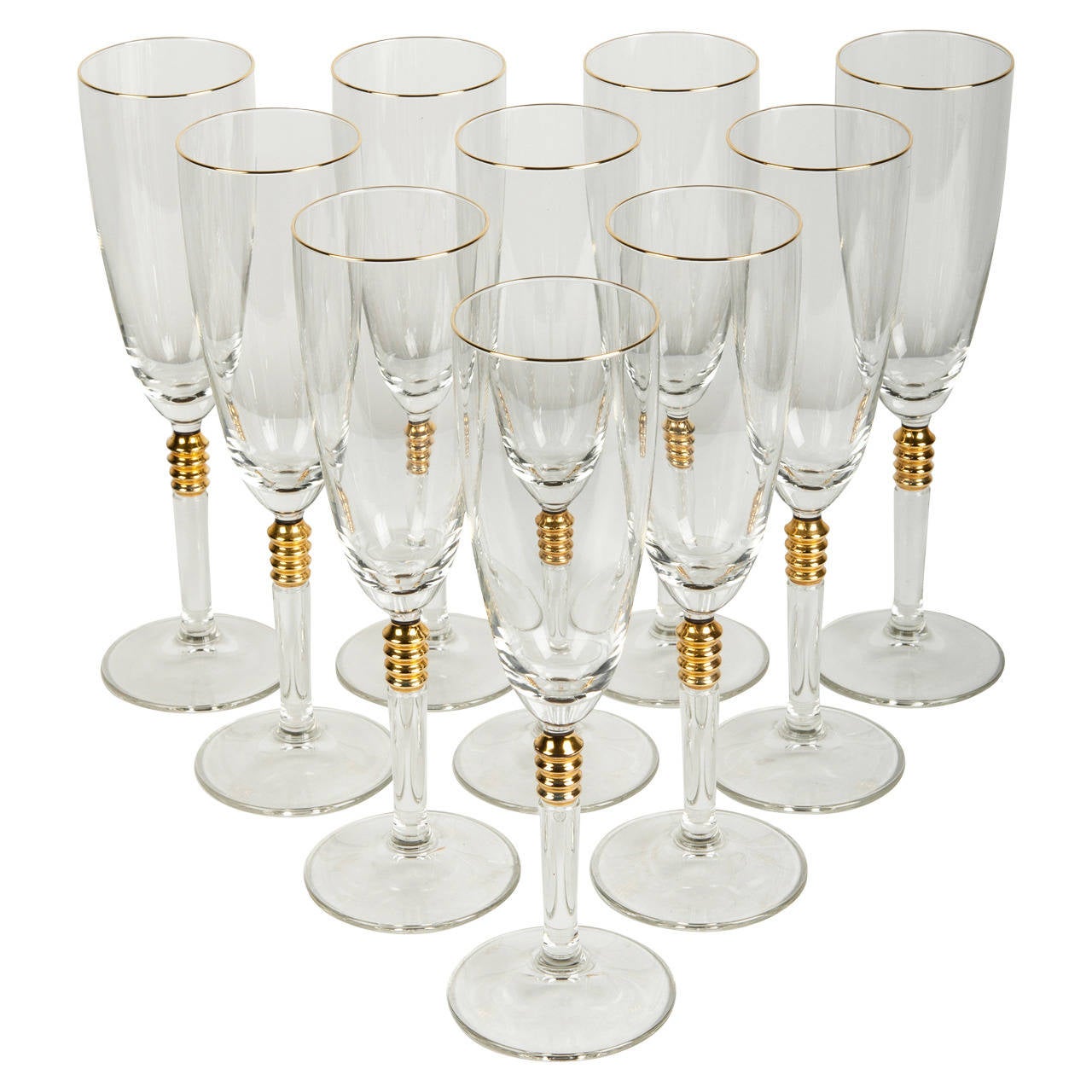 Vintage French Crystal Champagne Glasses at 1stdibs