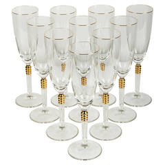 Vintage French Crystal Champagne Glasses