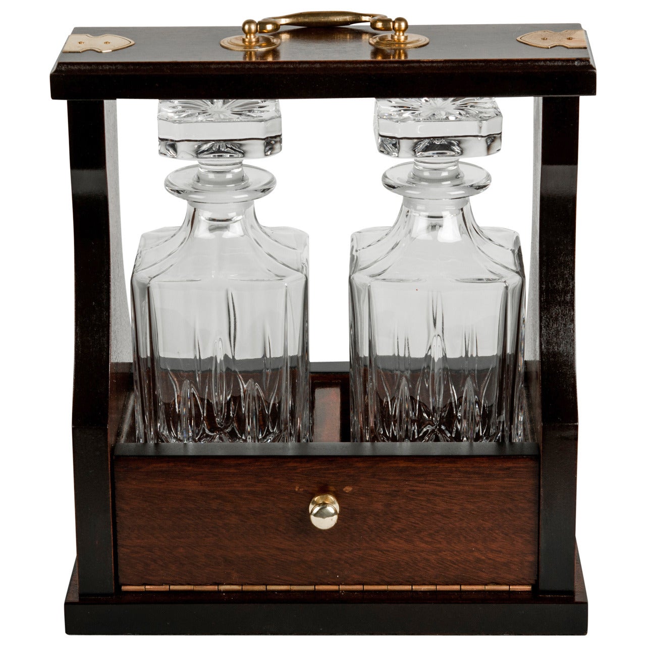 Vintage Crystal Decanter Set in Caddy