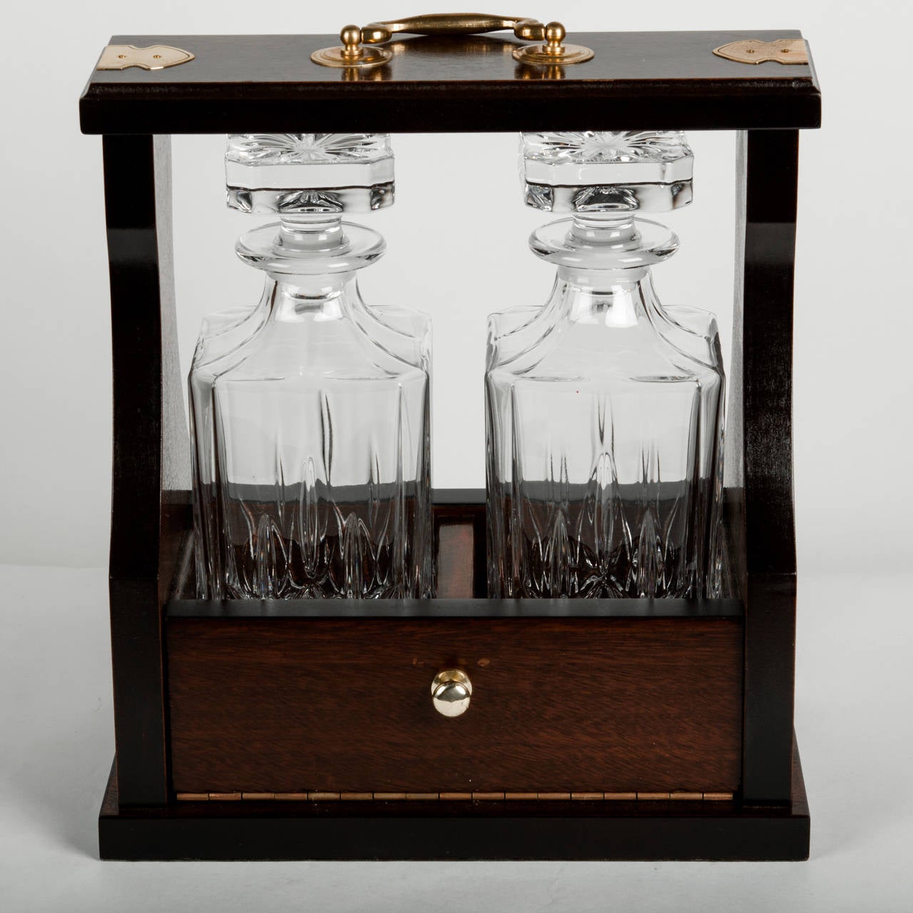 Mid-20th Century Vintage Crystal Decanter Set in Caddy