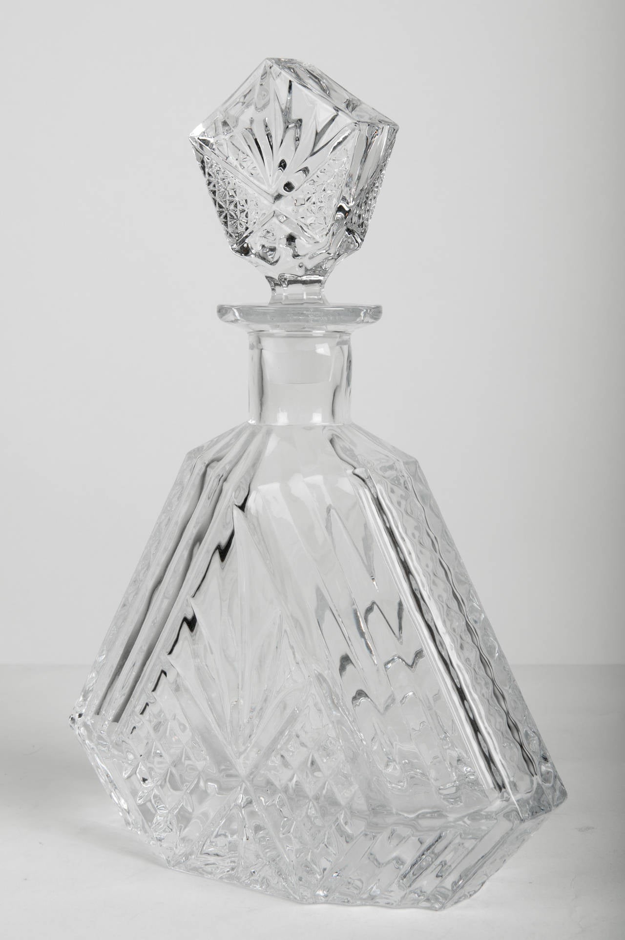 Antique Hexagonal Cut Crystal Decanter at 1stDibs