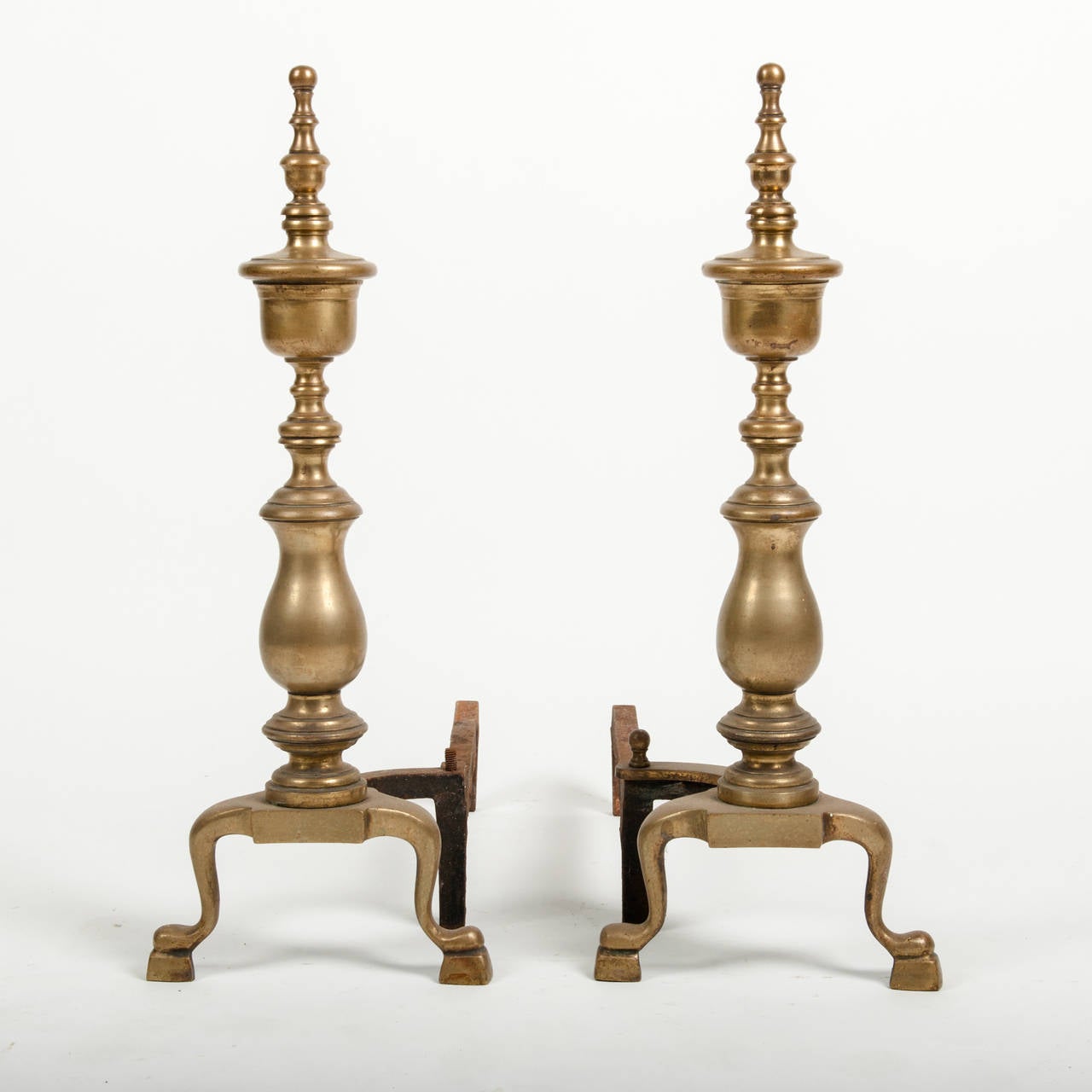 A pair of vintage spindle andirons.