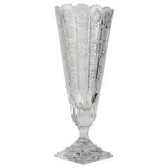 Very Tall Antique Cut Crystal Vase