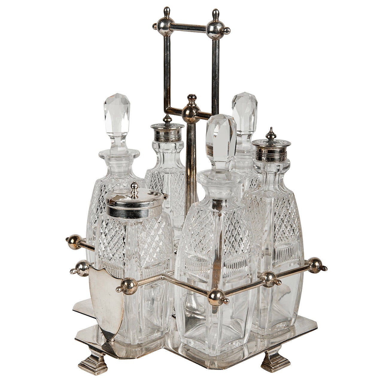 Antique English Cut Crystal Condiment Set at 1stDibs