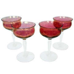 Vintage Cranberry Champagne Coups