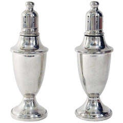 Vintage Pair of Pewter Salt & Pepper Shakers