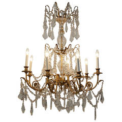 Antique French Cut Crystal Chandelier