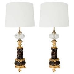 Antique Baroque Cherubs Lamps