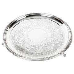 Pair of Vintage English Circular Footed Tray