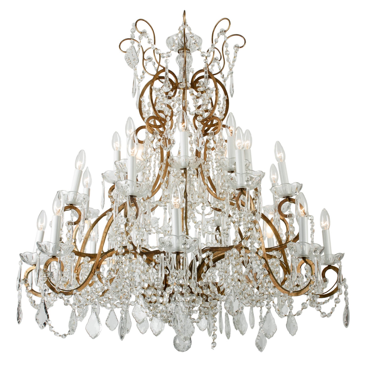 Nineteen Arms/ Lights Vintage French Crystal Chandelier