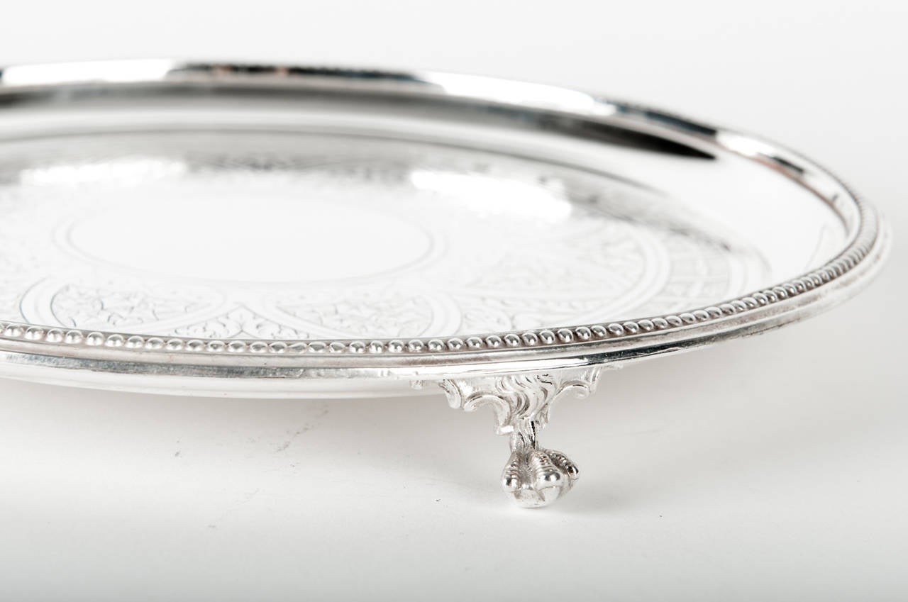 Pair of Vintage English Circular Footed Tray