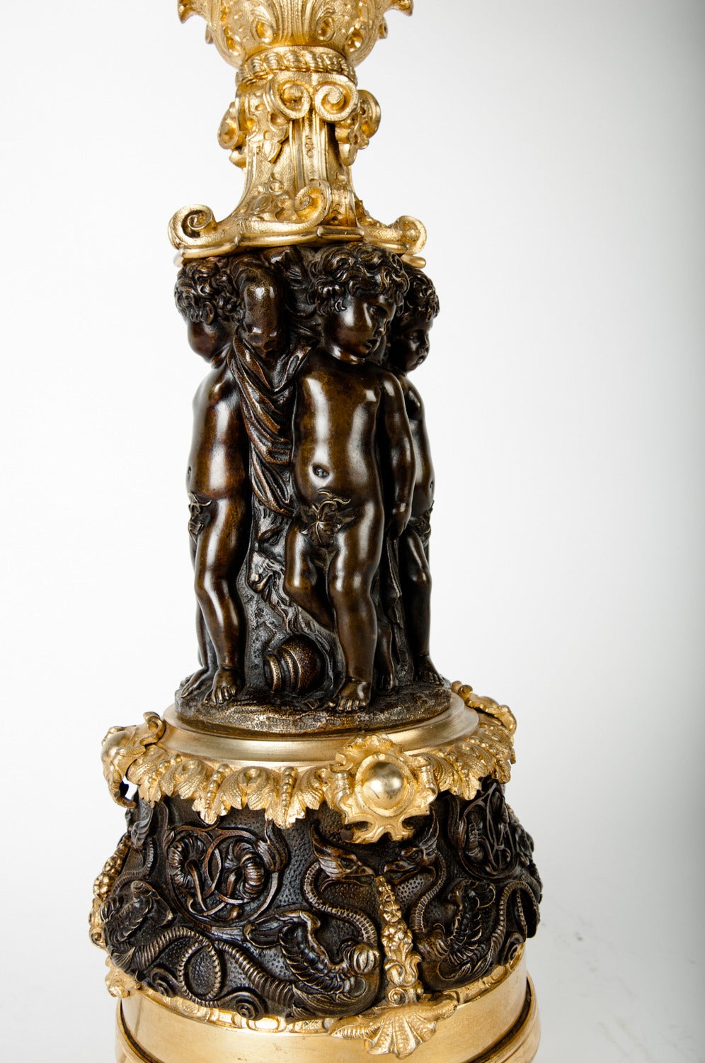 Brass Vintage Baroque Cherubs Lamps