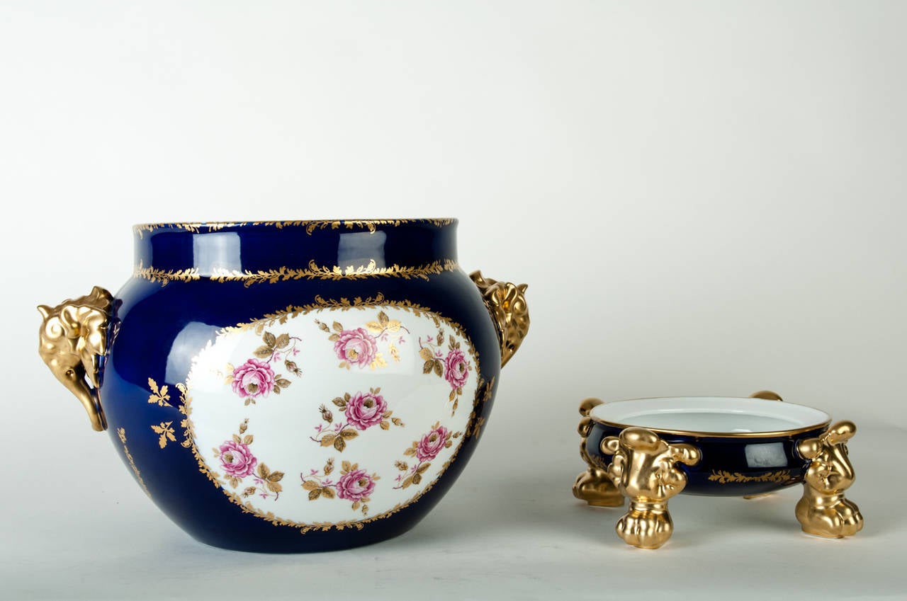 Vintage Limoges France Porcelain Jardiniere / Cache Pot 1
