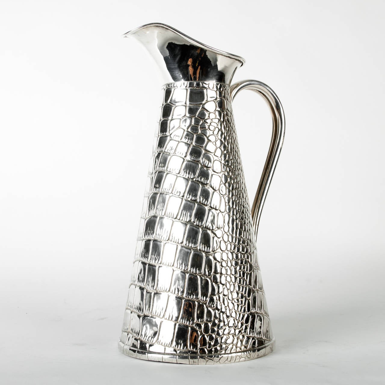 Early 20th Century Vintage Silver Plate on Solid Brass Rep Jug.