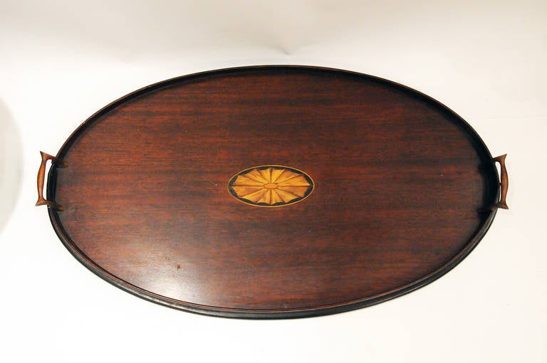 Oval Mahogany Tray