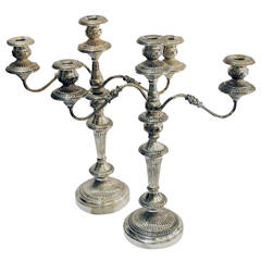 Pair of Silver plate candelabras