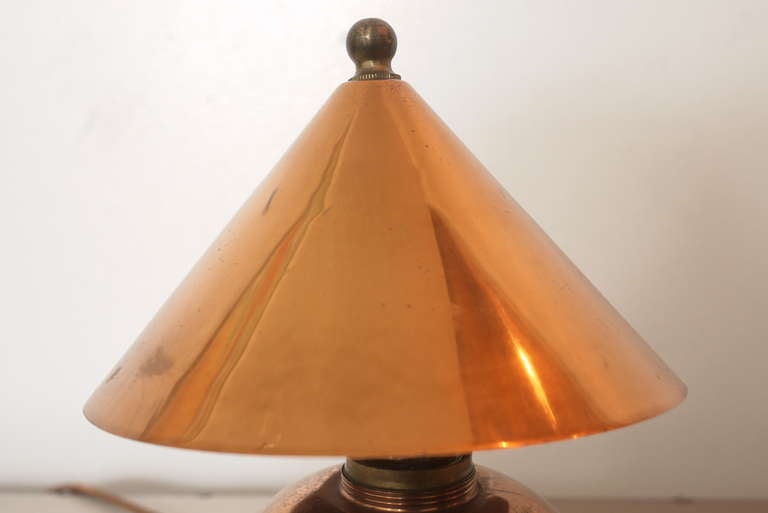 Art Deco Copper Chase Lamp